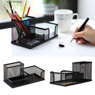 👄ตาข่ายโลหะผู้ถือปากกาออแกไนเซอร์ Office Home Stationery Storage Case