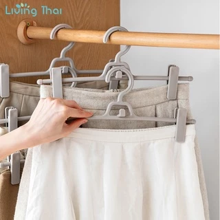 Living Thai ไม้แขวนกางเกงสามารถแขวนต่อกันได้ประหยัดพื้นที่