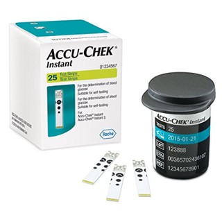 Accu-Chek Instant Test Strip แอคคิว-เช็ค แผ่นตรวจน้ำตาล จำนวน 1 กล่อง บรรจุ 25 ชิ้น 17718