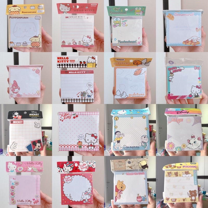 กระดาษโน๊ตลายน่ารัก ยี่ห้อ Sanrio ราคาถูก (พร้อมส่งจากไทย)