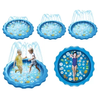 สระน้ำพุ 170cm สระน้ำพุเด็ก ของเล่นน้ำ ถาดน้ำพุเด็ก สระน้ำพุ Sprinklers Pad for Kids