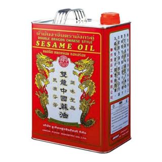 🔥Hit🔥 มังกรคู่ น้ำมันงาจีน ขนาด 3ลิตร Sesame Oil Double Dragon Chinese Style High quality อาหารและเครื่องดื่ม