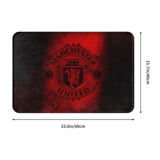 พรมเช็ดเท้า พรมเช็ดเท้า กันลื่น ลายโลโก้ Manchester United ขนาด 40x60 ซม. สําหรับห้องครัว ทางเข้า และสวน