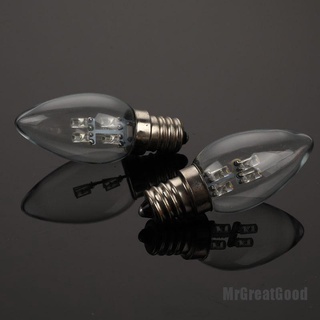 (Mrgreatgood) หลอดไฟ Led 4 ดวง E12 สีขาว 0.8W สําหรับใช้ในเทียน