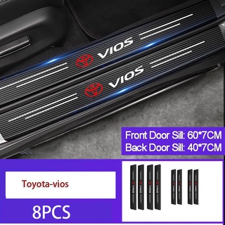 สติกเกอร์คาร์บอนไฟเบอร์ ป้องกันรอยขีดข่วน สําหรับติดด้านข้างรถยนต์ Toyota Vios