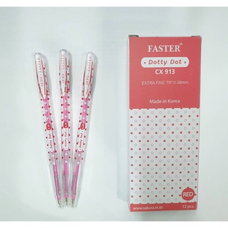 ปากกาลูกลื่น FASTER Dotty Dot CX913 (หมึกแดง)