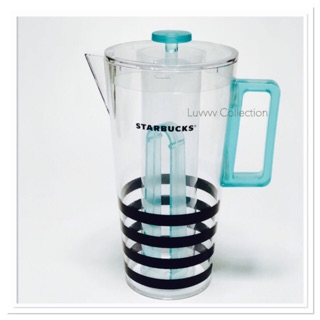 Starbucks Acrylic Iced Coffee Cold Tea Pitcher 64oz + Tongs Thailands.