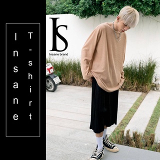 เสื้อยืดโอเวอร์ไซส์เกาหลี คอปาด แขนยาว Oversized​ Collection Insane Brand