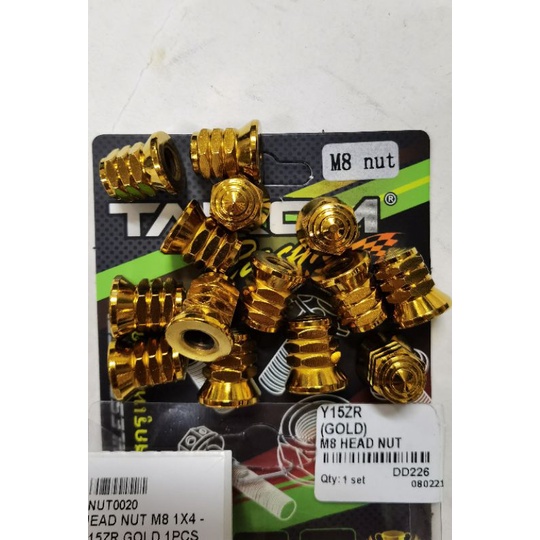 น็อตหัว M8 Y15ZR ทอง / ไทเท 1 ชิ้น