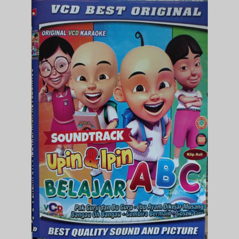 VCD CASSETTE OF SOUNDTRACK SONGS UPIN & IPIN LEARNING ABC