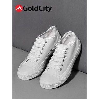 Goldcity แบบผูกเชือก 1207  สีขาวล้วน ไซส์ 36-47