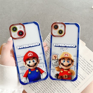 For เคสไอโฟน11 เคสไอโฟน13 Pro max เคส iPhone 12 Pro max มาริโอ Spot เคส iPhone 11ProMax 7plus เคสกล้องแองเจิลอายซิลิโคนอ่อนนุ่มใส เคส se2020 i8