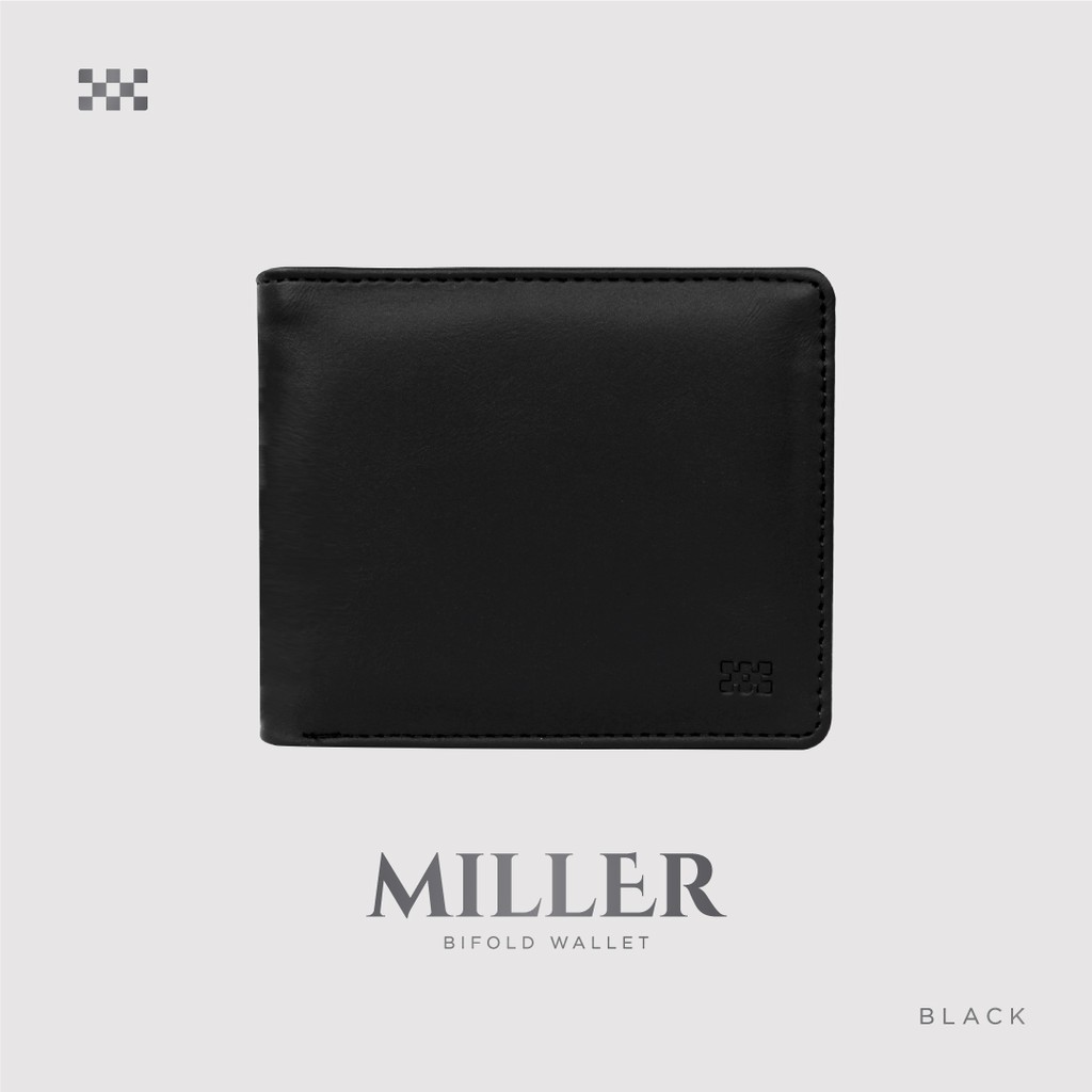 100% SAFE Ray Clyn - Miller Bifold Wallet สีดํา / กระเป๋าสตางค์ผู้ชาย / กระเป๋าสตางค์หนัง