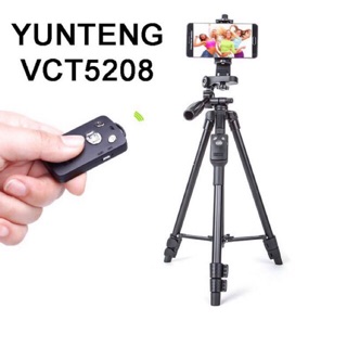 แหล่งขายและราคา(ของแท้100%) YUNTENG รุ่น VCT-5208 ชุด ขาตั้งกล้อง พร้อมรีโมทบลูทูธ รีโมทจะเป็นแบบถ่านค่ะอาจถูกใจคุณ