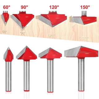 ดอกสว่านเราเตอร์ทังสเตนคาร์ไบด์ 6 มม. ก้านตัว V 60 สําหรับงานไม้° 90° 120° 150° บิตรูปตัว V