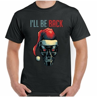 เสื้อยืดครอปเสื้อยืด พิมพ์ลายหัวกะโหลก CHRISTMAS IM Be Back สําหรับผู้ชายS-5XL