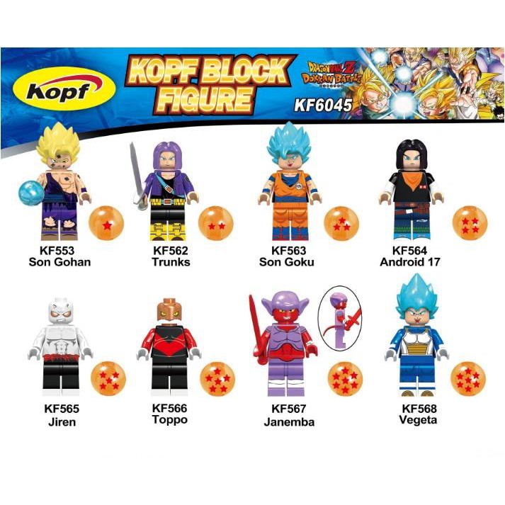 Minifigures ตัวอักษร Super Hot 7 Dragon Ball ตัวอักษร - Dragon Ball Goku KF6045 KF563 KF564 KF565 KF566 KF567 KF568 KF562