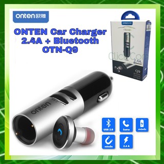 หัวชาร์จในรถยนต์ Onten Car Charger 2.4A + Bluetooth headset  OTN-Q9