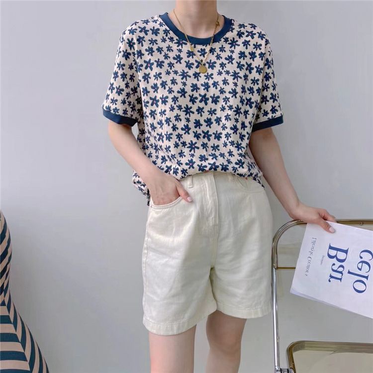 QKshop 🎉เสื้อยืดคอกลมแขนสั้นพิมพ์ลายดอกไม้🔥💞 น่ารักมากๆ  ใส่สบายไม่ร้อน✨ เหมาะกับสาวๆทุกวัย🌈 - รูปที่ 3