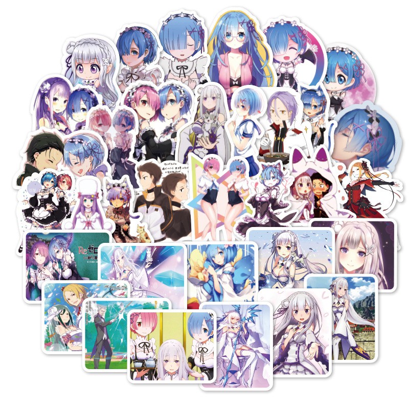 สติ๊กเกอร์อนิเมะ RE:Zero (คอมโบของสติ๊กเกอร์ 60 ตัว สุ่ม)