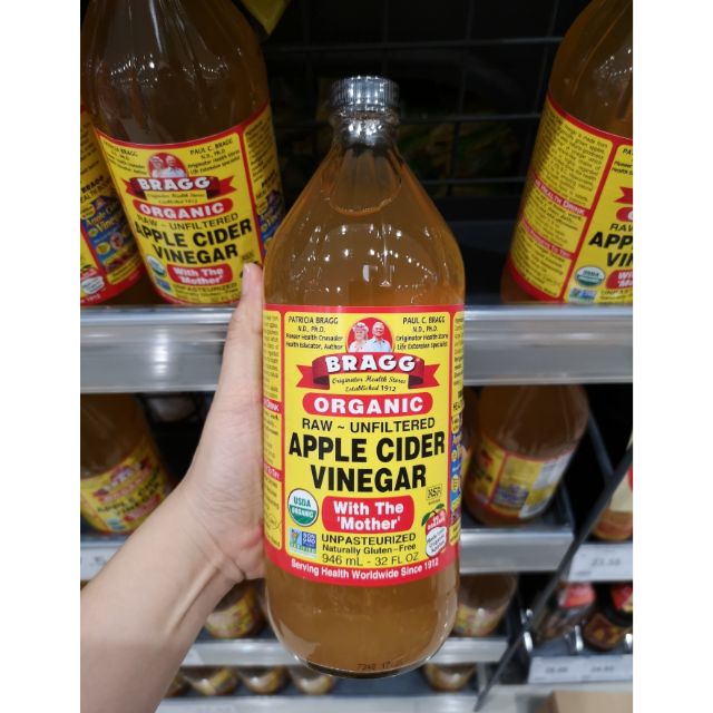 (ขวดใหญ่สุด)​ BRAGG Apple Cider Vinegar Organic 946ml. ACV