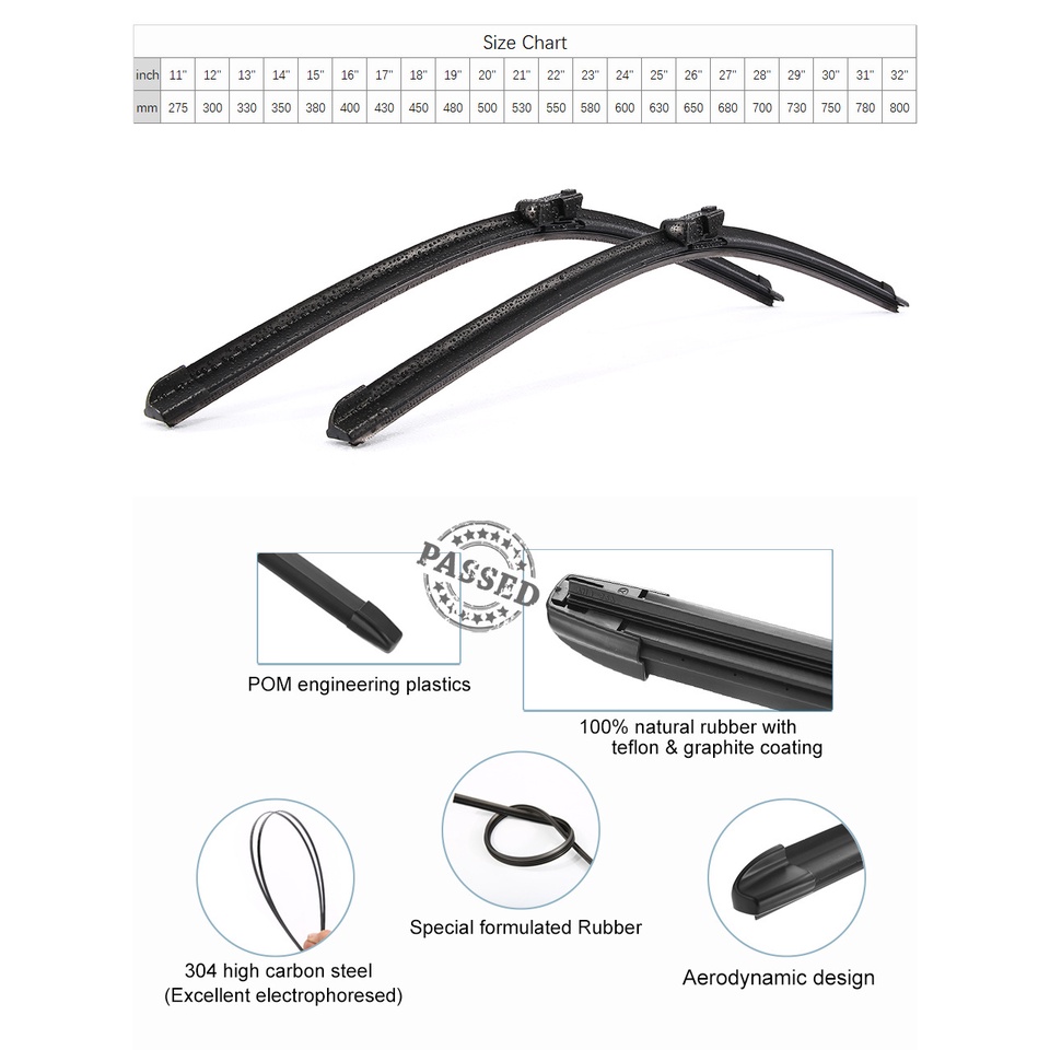 Okowiper RHD amp LHD Front Wiper Blades For Peugeot 308 CC 2007 - 2013 ...