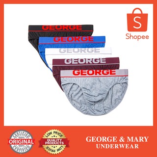 【1แถม1】(3 ชิ้น) แท้ 100% GEORGE Printed Top Mens Briefs 3in1 กางเกงในชาย ผ้านุ่มใส่สบาย ไม่อึดอัด ระบายอากาศได้ดี