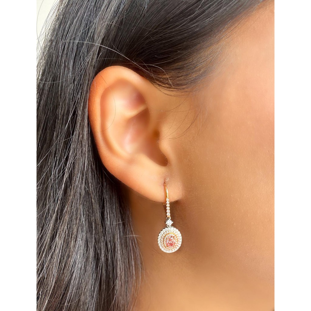 Fancy orangy pink earrings