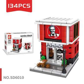 ตัวต่อ SEMBO BLOCK (134 ชิ้น) : ร้านค้า KFC เคเอฟซี ของเล่น ของสะสม สร้างเมืองจิ๋ว เลโก้ Lego #6010