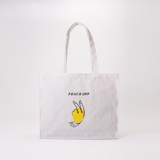 Mahanakhon Lifestyle Peace/Pixx Tote Bag - กระเป๋าผ้าแคนวาส กราฟฟิก 2 Fing BKK