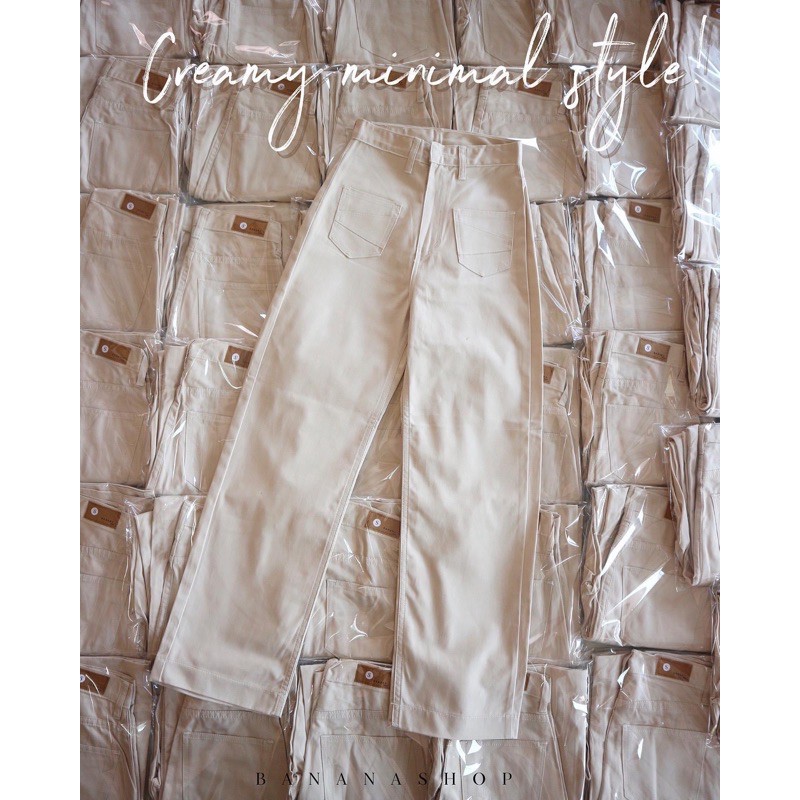 กางเกงยีนส์ขากระบอก Bananashop(พร้อมส่ง)