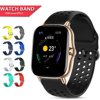 สายนาฬิกาข้อมือซิลิโคนสําหรับ Xiaomi Huami Amazfit GTS 2 2e Mini / Bip S U Pro / Haylou Ls02 / Bip Lite / Gtr 42 มม .