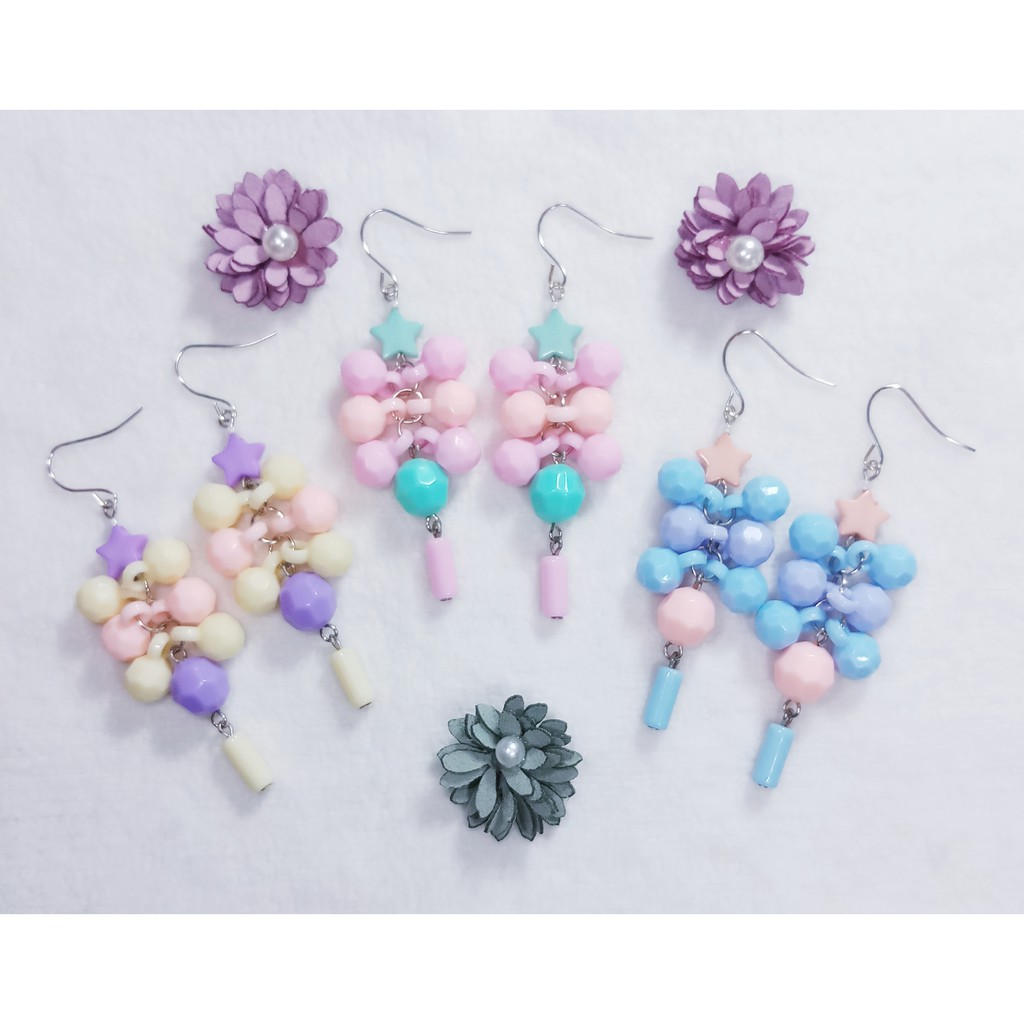 ต่างหูกลมดาว พาสเทล #PT04