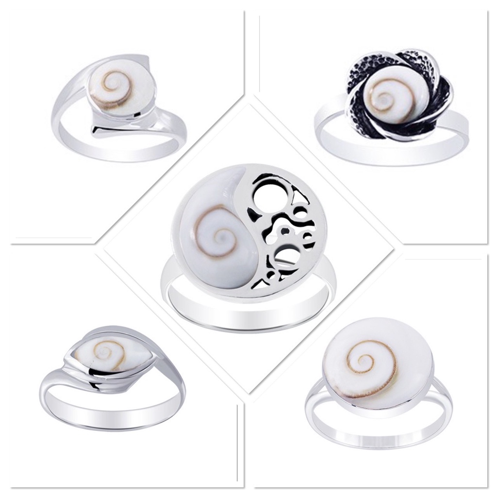 [พร้อมส่ง] Silver Shiva Eye shell (5style/size 6-9) แหวนเงินแท้ รูปก้นหอย เงินแท้ไม่ชุบ ใส่แล้วไม่แพ
