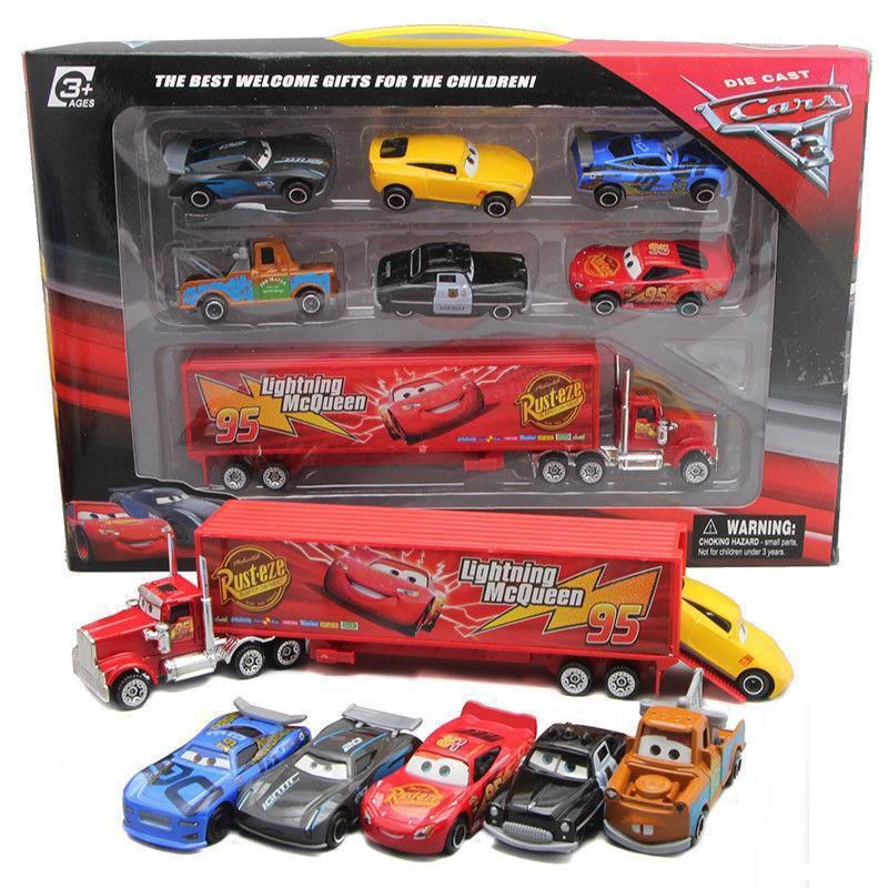 New 7Pcs Cars 2 Mack McQueen Racer CarMack Truck Kids Toy Collection ...