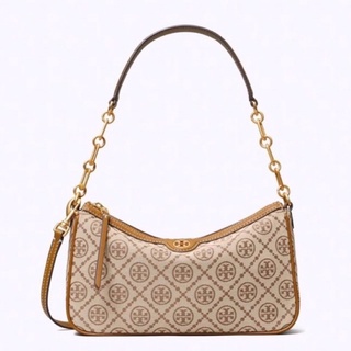 TORY T Monogram Jacquard Zip Shoulder Bag