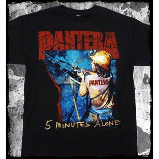 Yuanl5 เสื้อยืดแขนสั้นลําลอง ผ้าฝ้าย 100% พิมพ์ลาย Pantera 5 Minutes Alone สีดํา พลัสไซซ์ สําหรับผู้ชายสามารถปรับแต่งได้