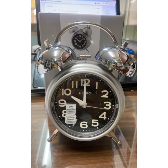 SEIKO นาฬิกาปลุกกระดิ่งคู่ Bell Alarm Clock รุ่น QHK051A