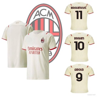 ใหม่ AC Milan F.C. เสื้อกีฬาฟุตบอลทีม Ibrahimovic Giroud Brahim ทรงหลวม พลัสไซซ์