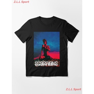 เสื้อยืดผ้าฝ้ายพิมพ์ลายZ.L.L Sport Deadly Sting Essential T-Shirt Scorpions สกอร์เปียนส์ วงร็อค เสื้อพิมพ์ลาย ผู้ชาย ผู้