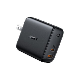 AUKEY PA-B3 Black หัวชาร์จเร็ว Omnia Mix 65W Dual PD Wall Charger with GaN Tech for iPhone 13 Pro Max ใช้สำหรับ iPhone 13 / Laptop / Notebook จ่ายไฟสูงสุด 65W รุ่น PA-B3-Black