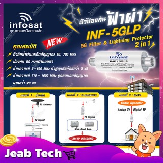 ตัวป้องกันฟ้าผ่า INFOSAT รุ่น INF-5GLP 5G Filter &amp; Lighting Protector 2in1