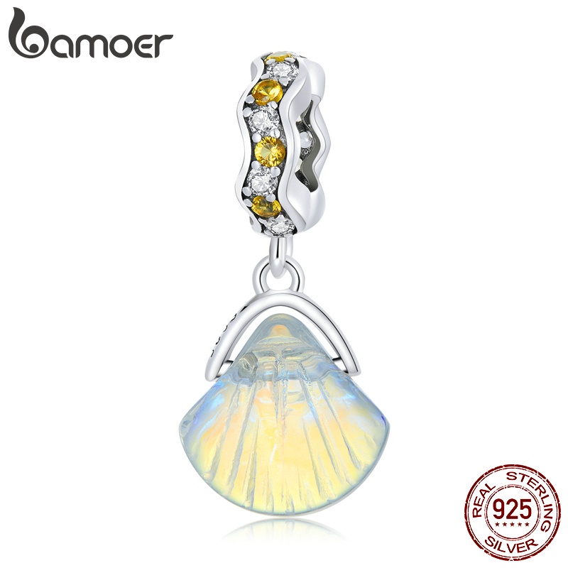 Bamoer จี้เงิน 925 รูปเปลือกหอย อุปกรณ์เสริม สําหรับสร้อยข้อมือ สร้อยคอ SCC2211