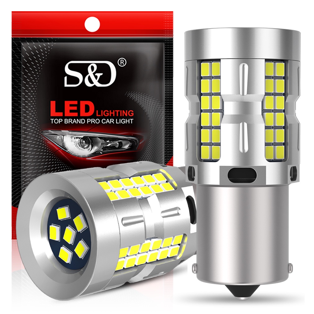 S&d ไฟเลี้ยว ไฟเบรก Led 66SMD 1156 BA15S P21W BA15S BAU15S 1156PY PY21W BAY15D 7440 7443 สีแดง สีเหล