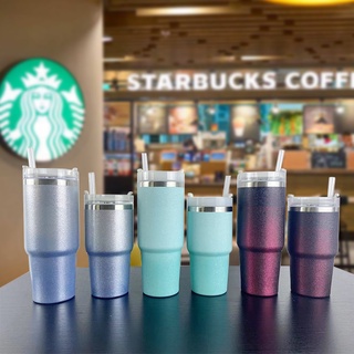 Stanley Starbucks 30oz สีกลิตเตอร์ พร้อมหลอด แก้วสแตนเลส แก้วเก็บความเย็น แถมหลอด พร้อมกล่อง