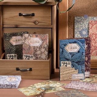 Midoo กระดาษตกแต่งสมุดภาพ ลายดอกไม้ สไตล์วินเทจ DIY 60 ชิ้น