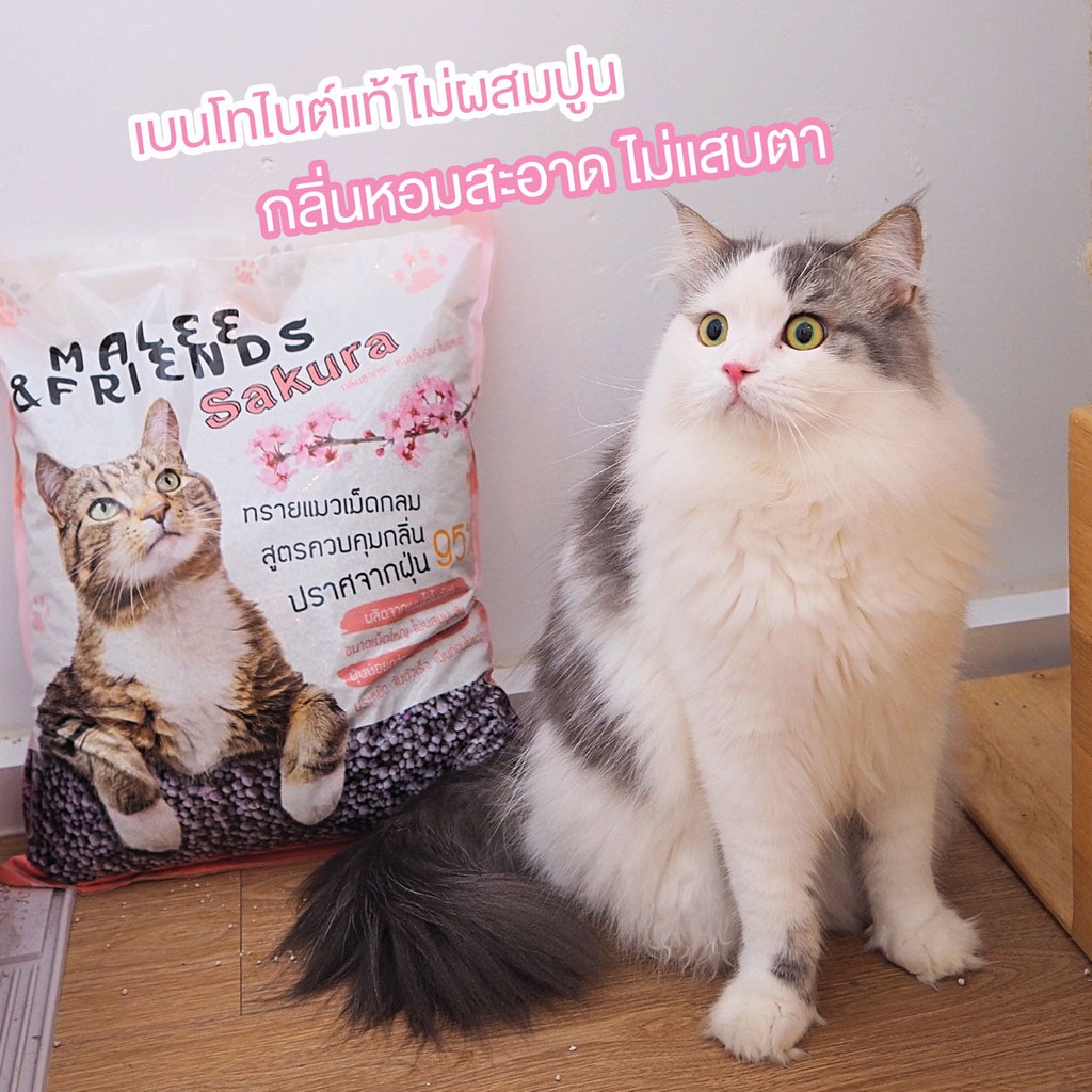 Malee & Friends ทรายแมวเบนโทไนต์ เม็ดกลม กลิ่นซากุระ ขนาด 10 ลิตร