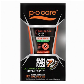 PO CARE SUN MEN FACE SPF50+ PA++++ พีโอ แคร์ ซัน เมน เฟส เซรั่ม กันแดดสำหรับผู้ชาย 45ml.