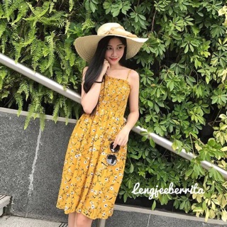 Flower Dress เดรสสายเดี่ยวลายดอกไม้