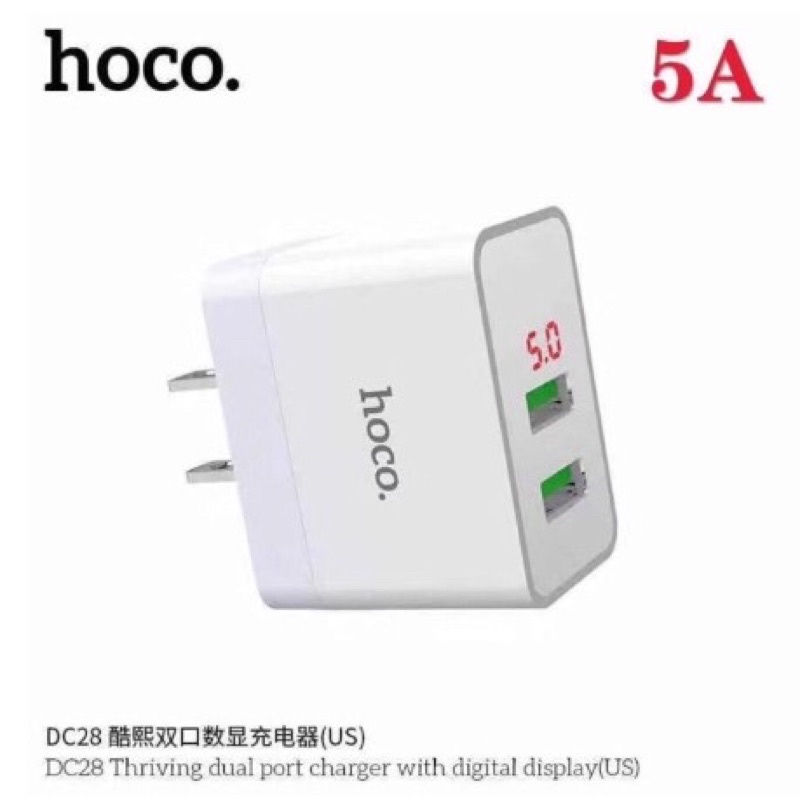 Hoco DC28 2USB หัวชาร์จ 5A ของแท้100%